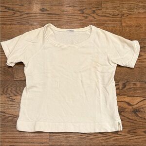 James Perse Short Sleeve Sweatshirt Cream Ivory Size 2 | Medium